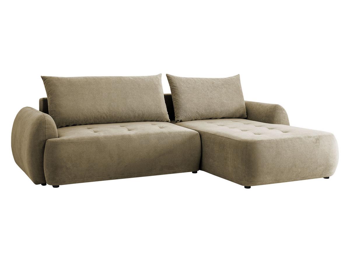 ECKSCHLAFSOFA Bueno II, Seite: Rechts - Beige/Schwarz, Holz/Textil (280/185cm) - MIRJAN24