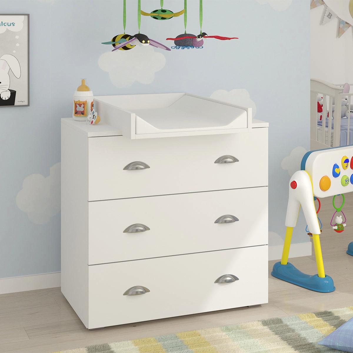 KINDERKOMMODE Lio Weiß matt - Weiß, Holzwerkstoff (80/90/48cm) - Petits-meubles