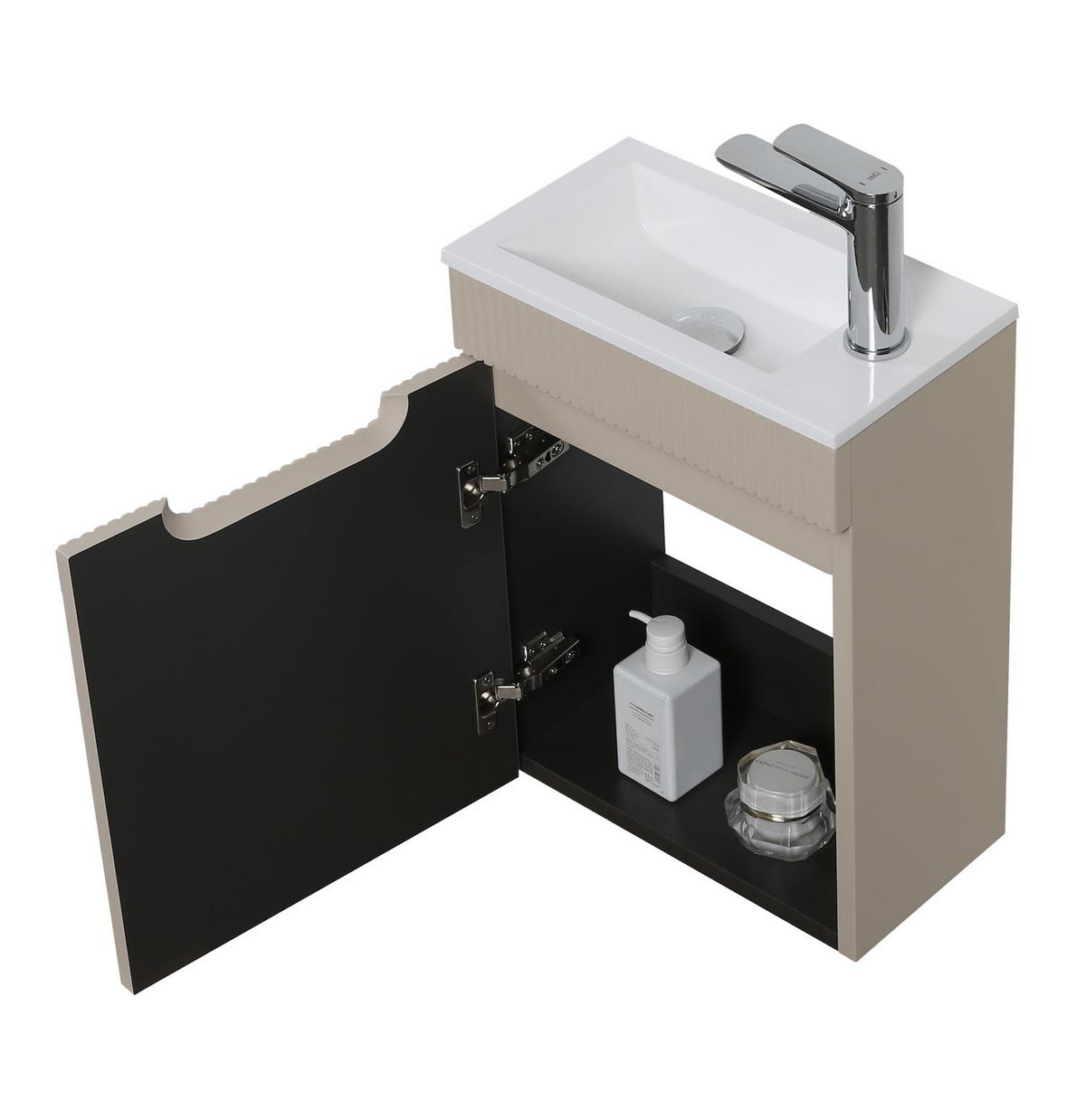 GÄSTE-WC-MÖBELSET Thermis 2 Teile Cashmere - 40 x 22 x 53 cm - Kaschmir, Holz (40/53/22cm) - Badplaats