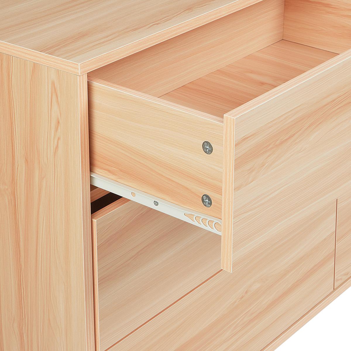 KOMMODE mit 6 Schubladen Hellbraun Sharpe - Braun, Holzwerkstoff (120/74/40cm) - Beliani