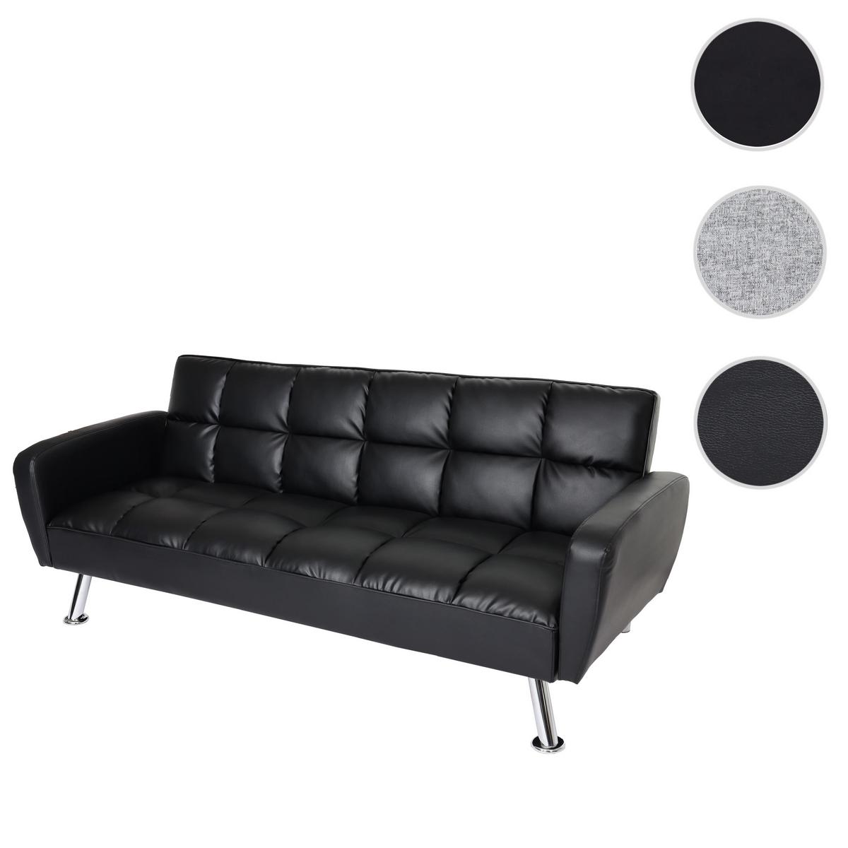 SOFA Schwarz - Schwarz, Textil (203/81/93cm) - MCW