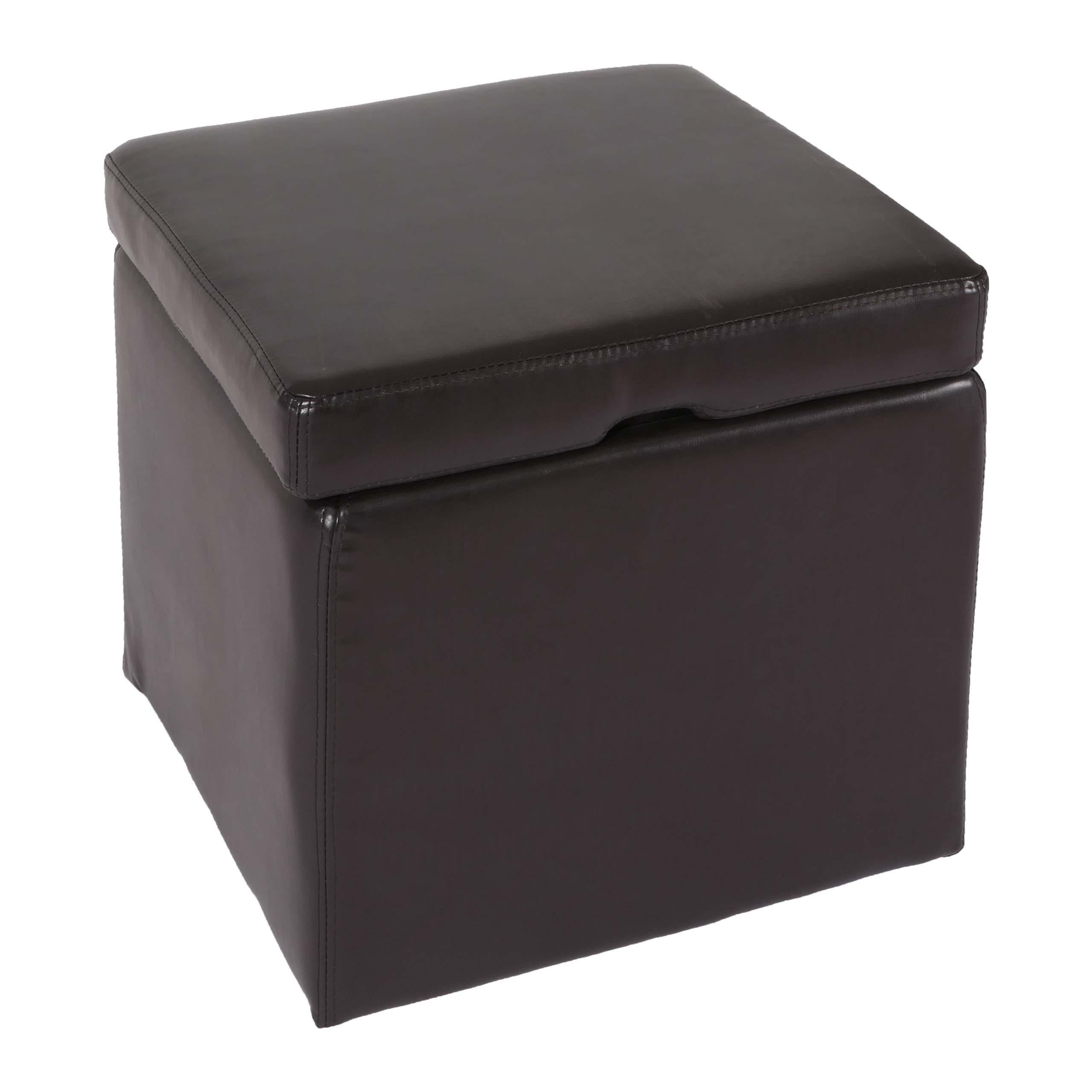 SITZHOCKER Braun - Braun, Leder (44/45/44cm) - MCW