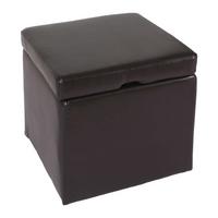 SITZHOCKER Braun - Braun, Leder (44/45/44cm) - MCW
