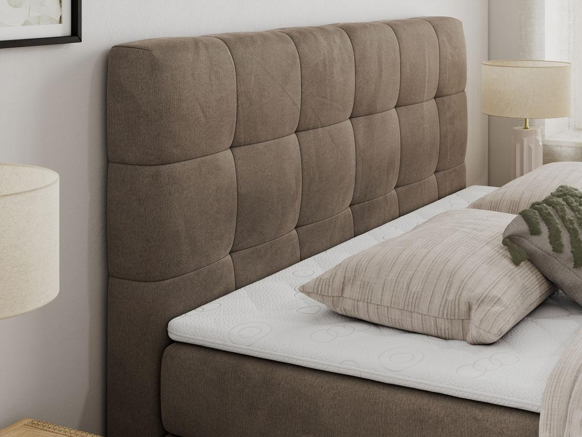 BOXSPRINGBETT LUKA KING 180/200 Braun Velvet - H3 - Braun, Holz/Textil (180/200cm) - MKS
