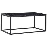 COUCHTISCH Marmor Optik schwarz rechteckig 60/100 cm Delano - Schwarz, Holzwerkstoff (60/100/45cm) - Beliani