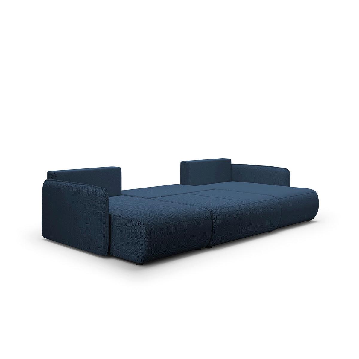 PANORAMASOFA Claudio 5 Sitzplätze Dunkelblau - Blau, Holz (290/86/148cm) - Petits-meubles