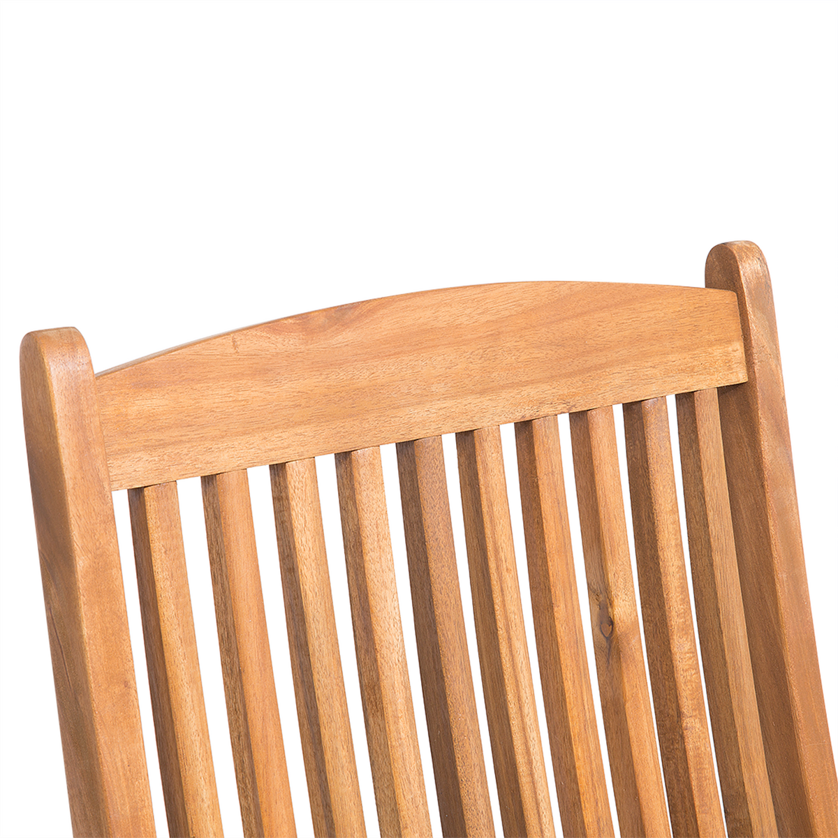 GARTENSTUHL 2er-Set Akazienholz hellbraun Auflagen cremeweiß Maui - Hellbraun/Creme, Holz (42/93/48cm) - Beliani