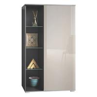 VITRINE Davos Sandgrau Hochglanz - Sandfarben, Holzwerkstoff (71.5/134/35cm) - Vladon