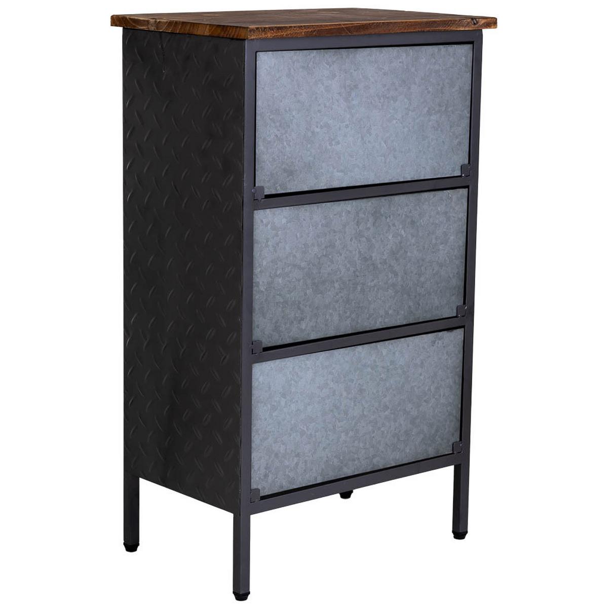 NACHTTISCH, 42x28x71cm - Schwarz, Metall (42/70/28cm) - Wanderlust