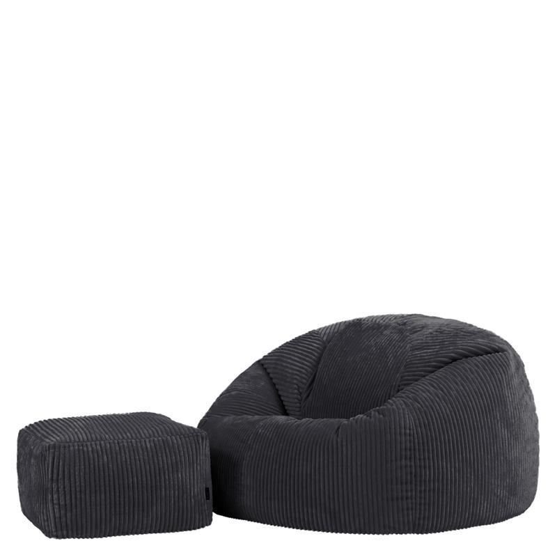 SITZSACK mit Hocker Kingston XXL - Anthrazit, Textil (92/52/92cm) - icon