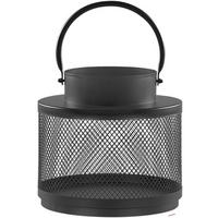 LATERNE Metall 24 cm Schwarz Yamdena - Schwarz, Metall (24/24/24cm) - Beliani
