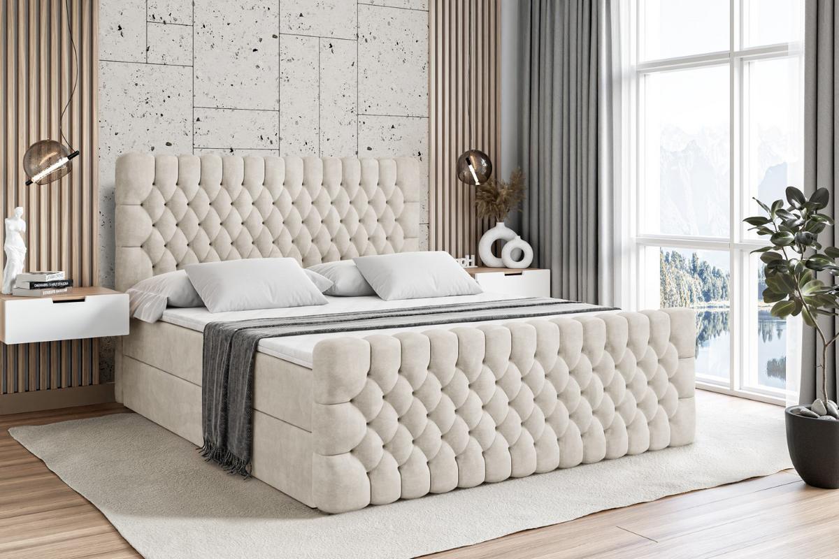 BOXBETT SERENE-Z - 120 x 200 - H3 - Ecru - Ecru, Holzwerkstoff (120/200cm) - ALTDECOR