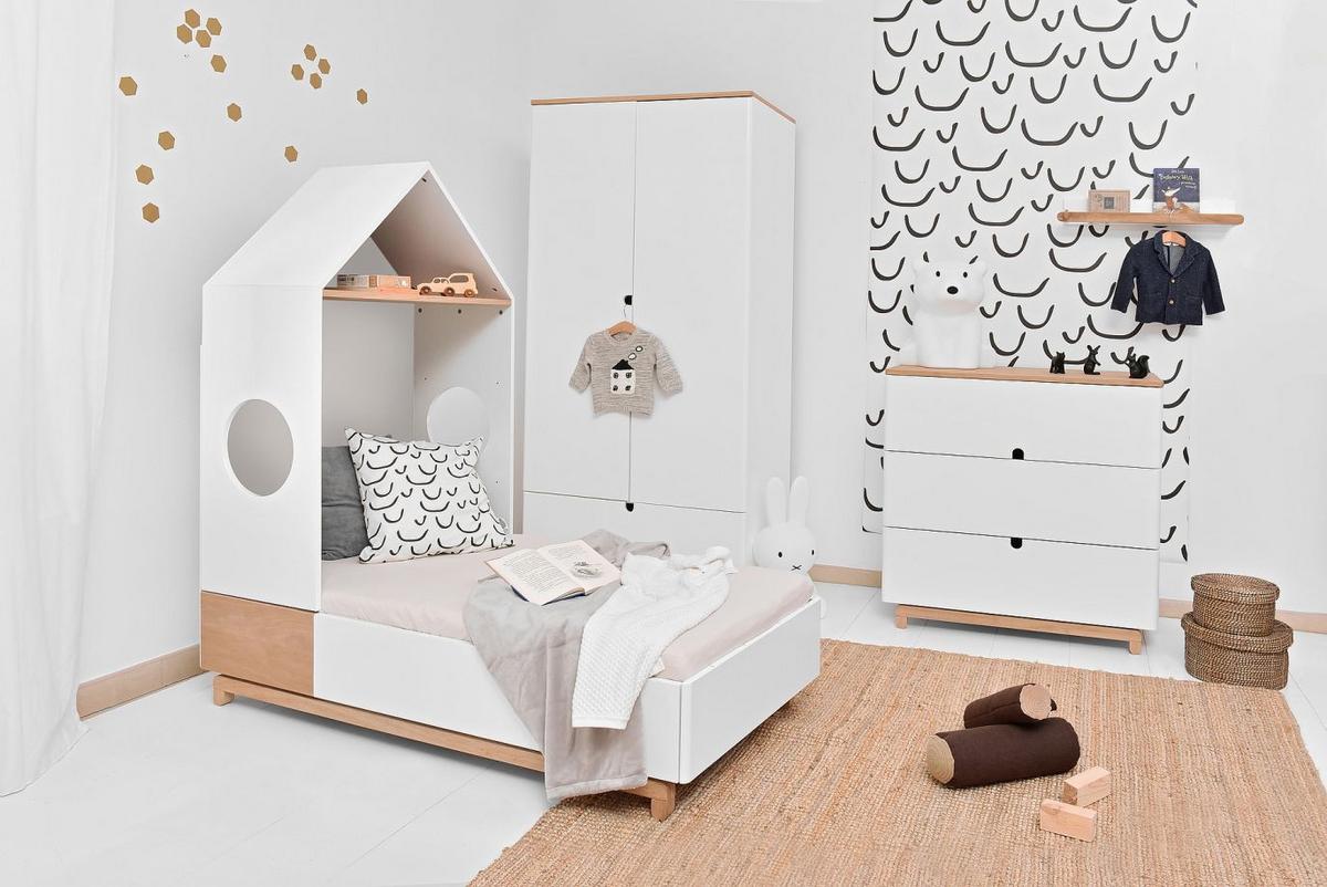 KINDERKOMMODE Nomi – rustikale Eleganz und Funktionalität Weiß - Weiß, Holzwerkstoff (90/90/50cm) - RAUMHIRSCH FURNITURE