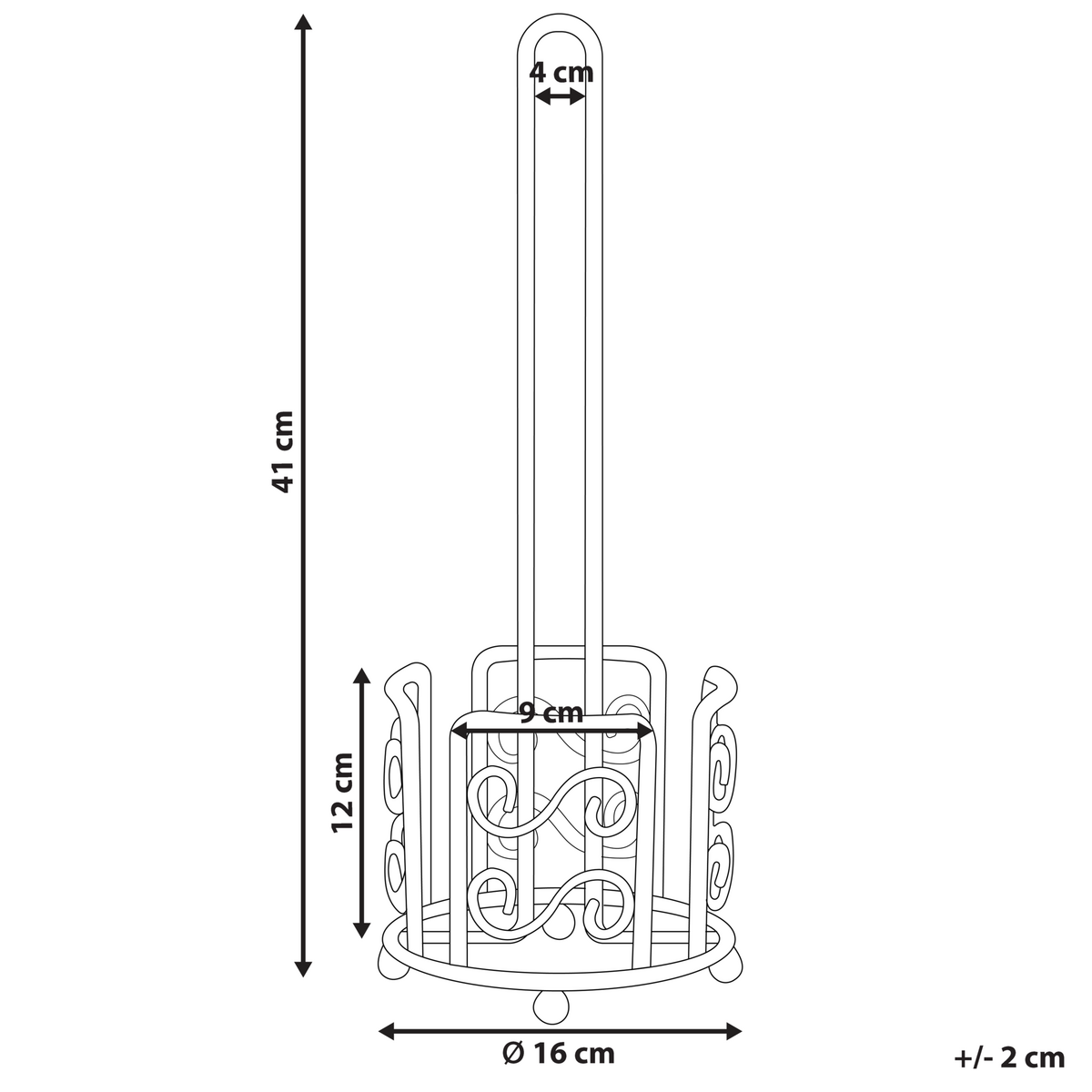 TOILETTENPAPIERSTÄNDER Metall Antik Optik grau Mandi - Grau, Metall (16/41/16cm) - Beliani