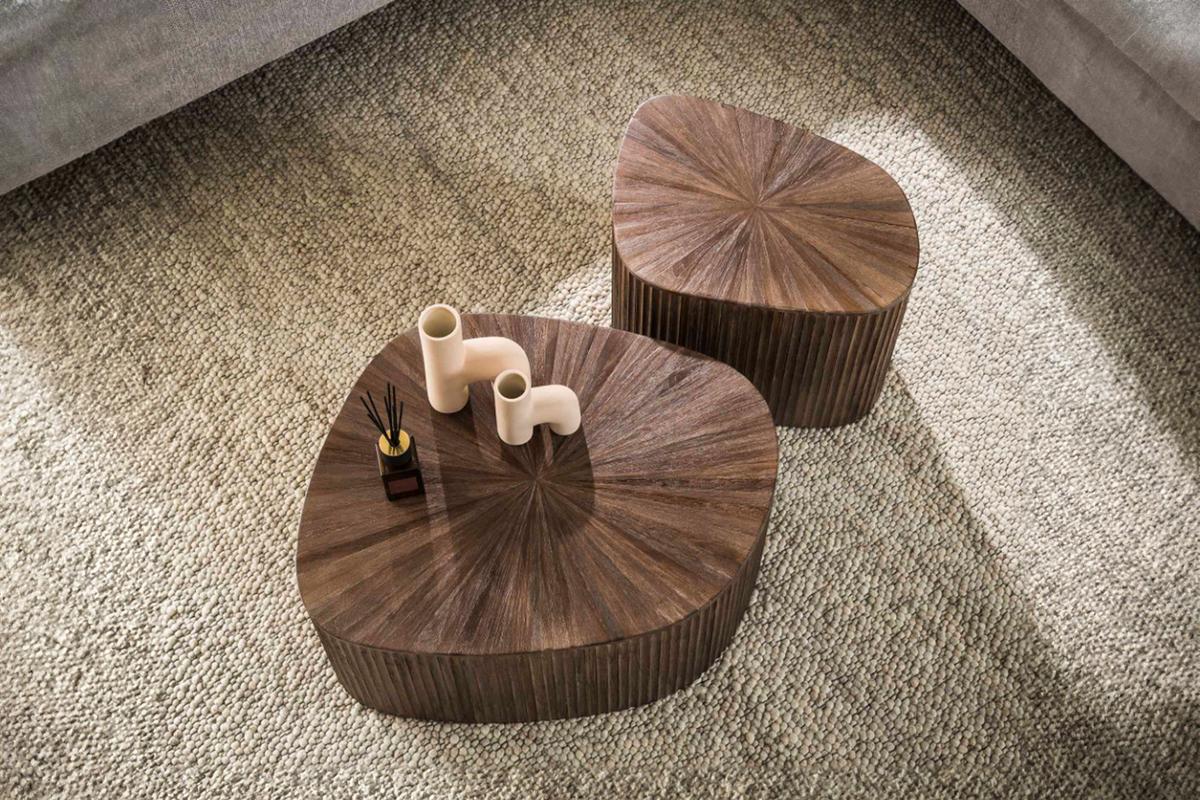 COUCHTISCH INKA 2ER SET Braun Teakholz - Braun, Teakholz/Holz (68/73/31cm) - KAWOLA