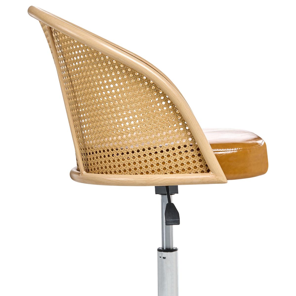 SCHREIBTISCHSTUHL Braun Baltimore - Silberfarben/Schwarz, Kunststoff (50/76/50cm) - Beliani
