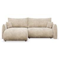 ECKSOFA Cushi Beige-Chenille - Beige/Schwarz, Kunststoff/Textil (252/183cm) - Selsey