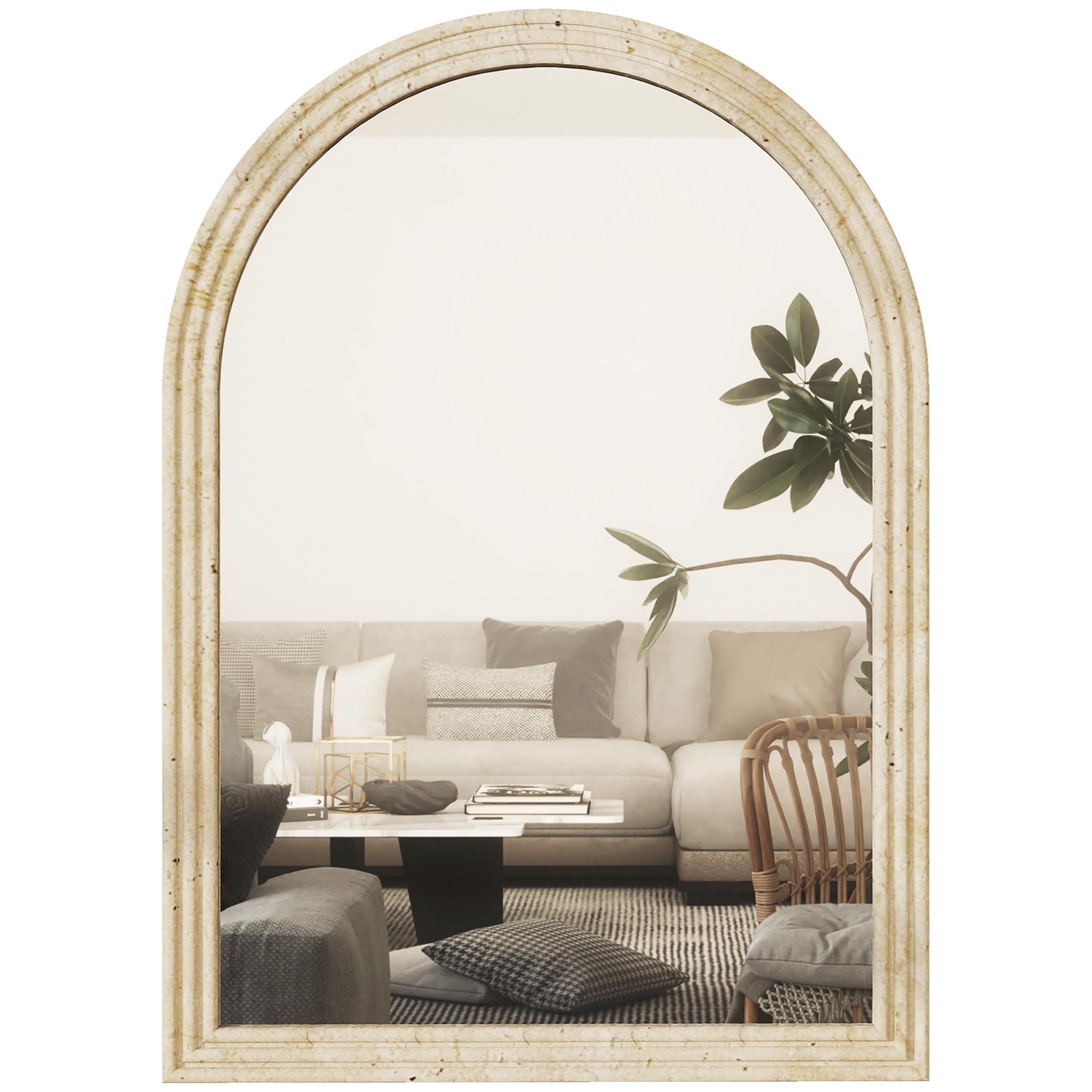 WANDSPIEGEL Polystyrol Glas Beige - Beige, Glas/Kunststoff (2/70/50cm) - HOMCOM