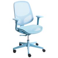 BÜROSTUHL Hellblau Aeri - Hellblau, Textil (60/93/60cm) - Beliani