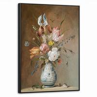 LEINWAND Bilder mit Rahmen - Alte Meister - Blumen - Balthasar van der Ast - 50x70 - Hellbraun, Textil (50/70cm) - MuchoWow