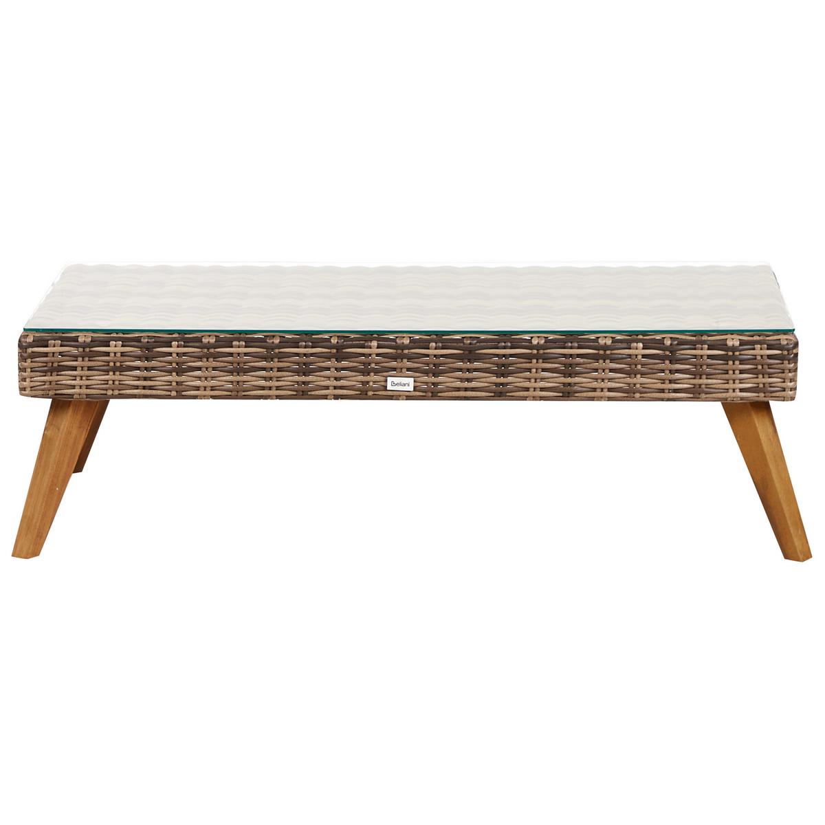LOUNGE-SET 5-sitzer PE Rattan Olivgrün Vittoria - Beige/Dunkelbraun, Kunststoff - Beliani