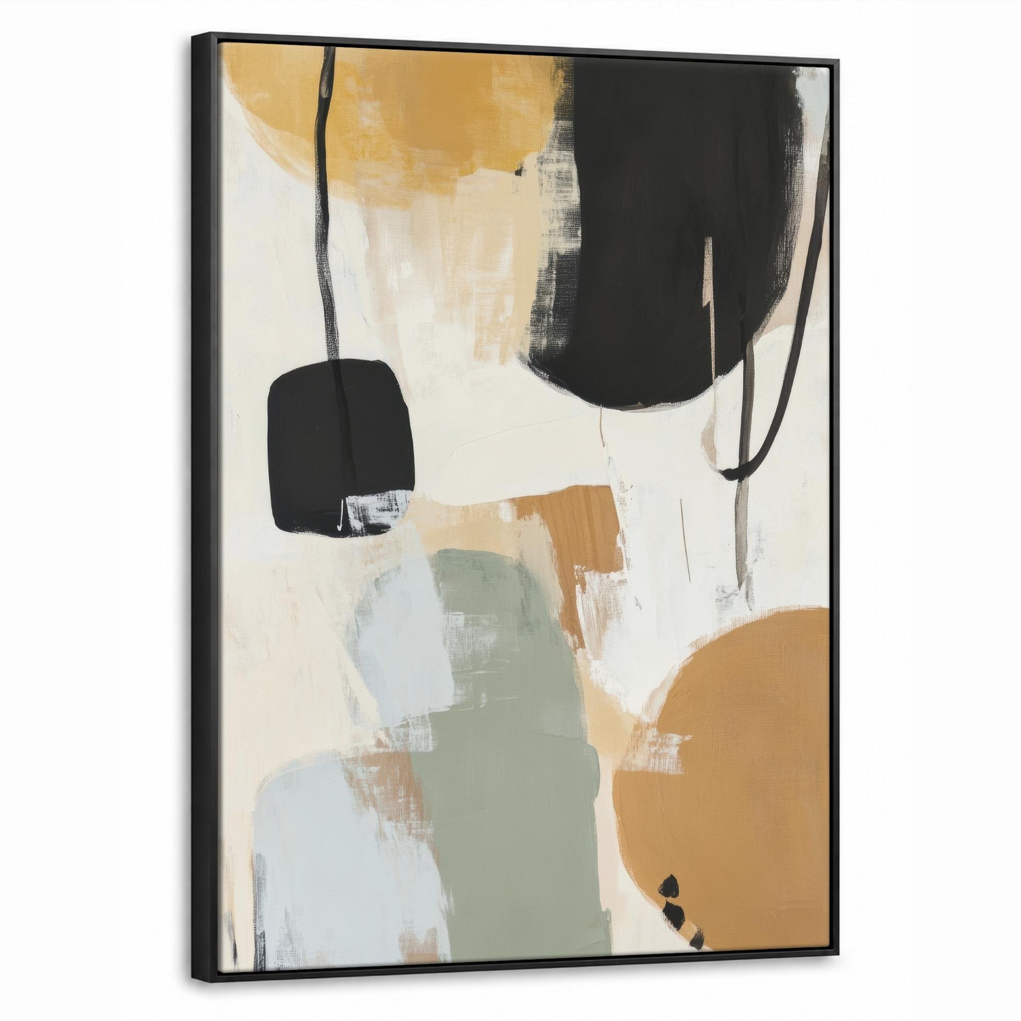 LEINWAND Bilder mit Rahmen - Farbe - Abstrakt - Farben - 50x70 - Currygelb, Textil (50/70cm) - MuchoWow