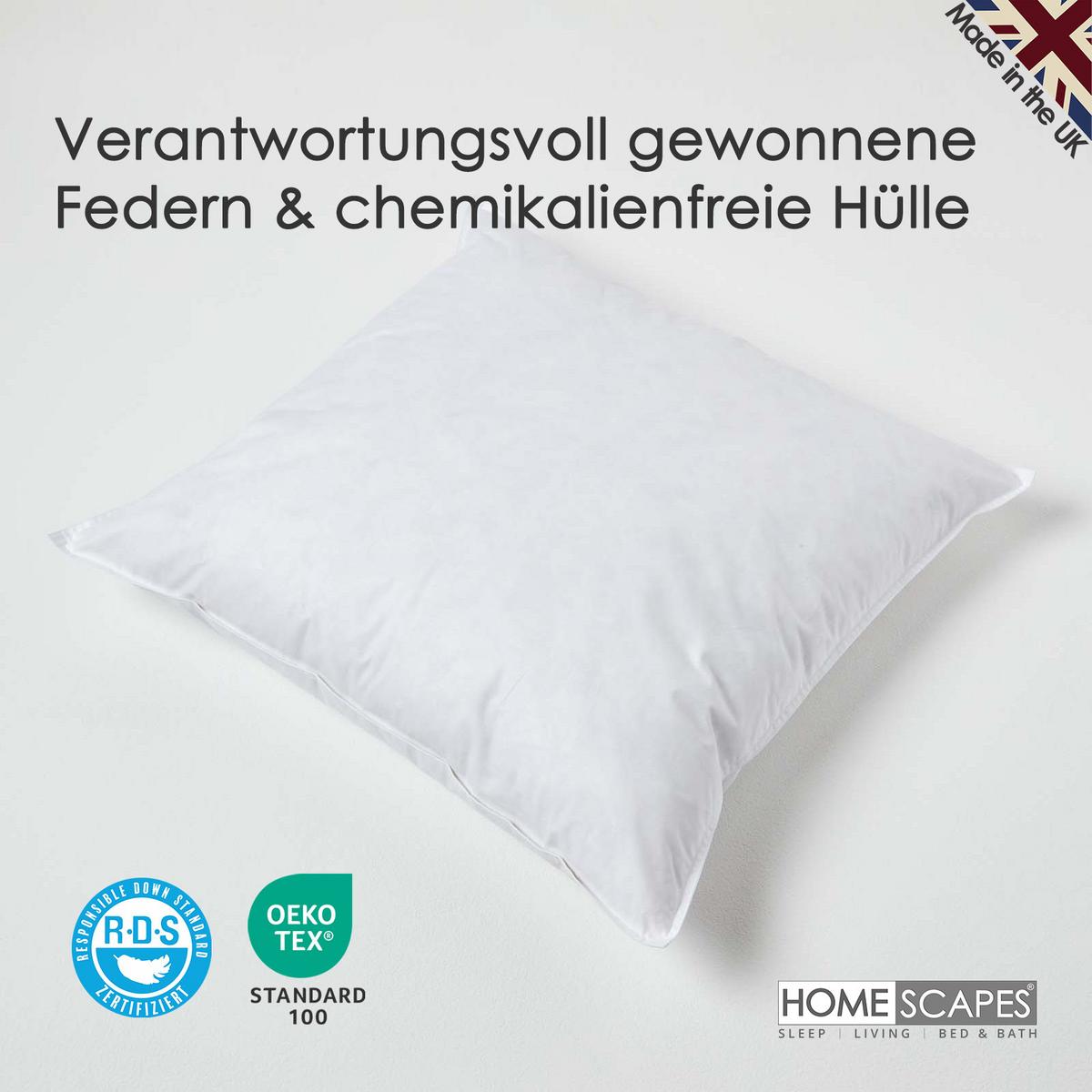 FÜLLKISSEN 60/60 cm – Entenfedern - Weiß, Textil (60/60cm) - Homescapes