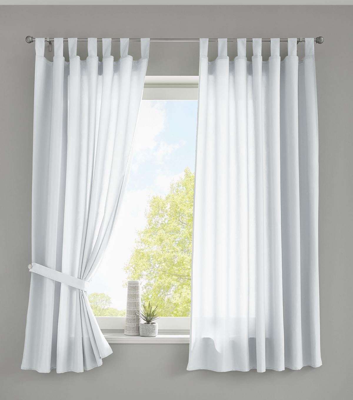 VORHANG 2ER SET POTSDAM HxB 175x140 cm Weiß - Weiß, Textil (140/175cm) - Gardinenbox