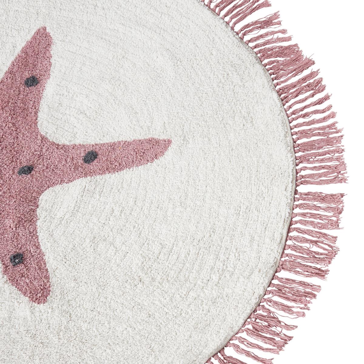 KINDERTEPPICH Stars 120/120 cm - Pink/Weiß, Textil (120/120cm) - Beliani