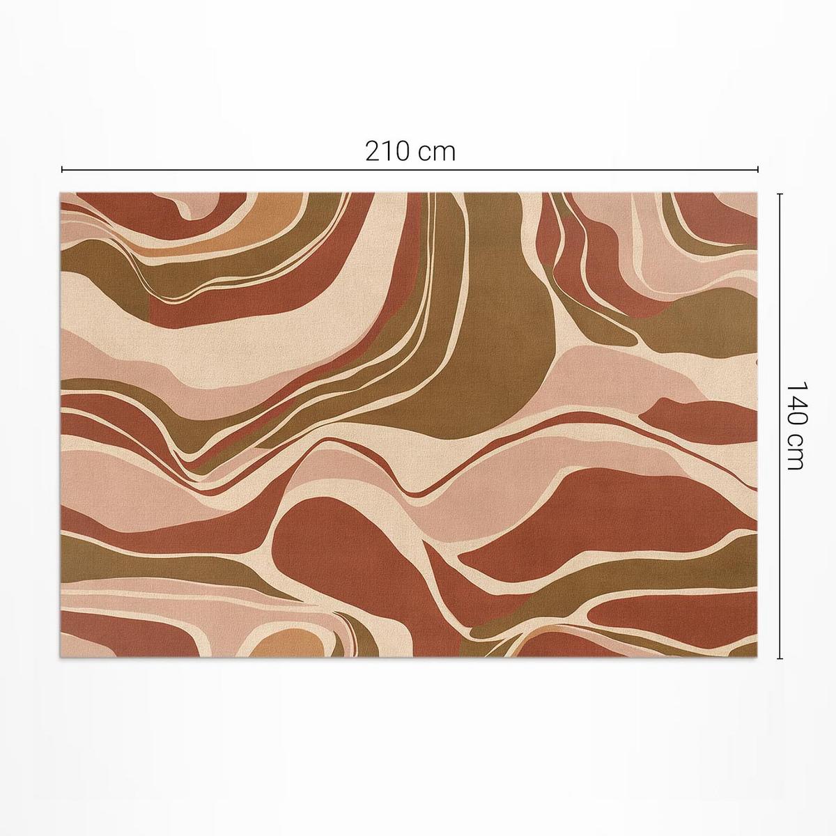 TEPPICH 140x210 cm Abstrakte Flecken Komposition in Boho-Farben - Kastanienfarben, Kunststoff (140/210cm) - Wallfluent