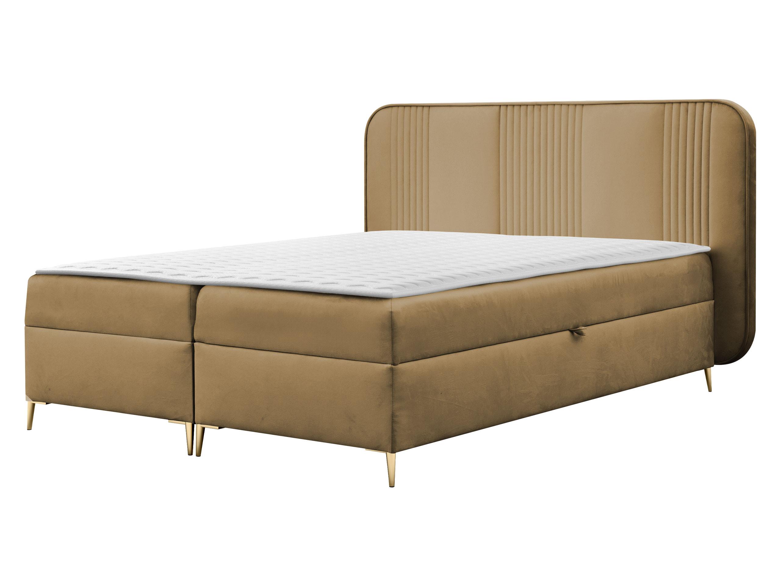 BOXBETT Fandy - H3 - Goldfarben/Braun, Holz/Textil (180/200cm) - MIRJAN24