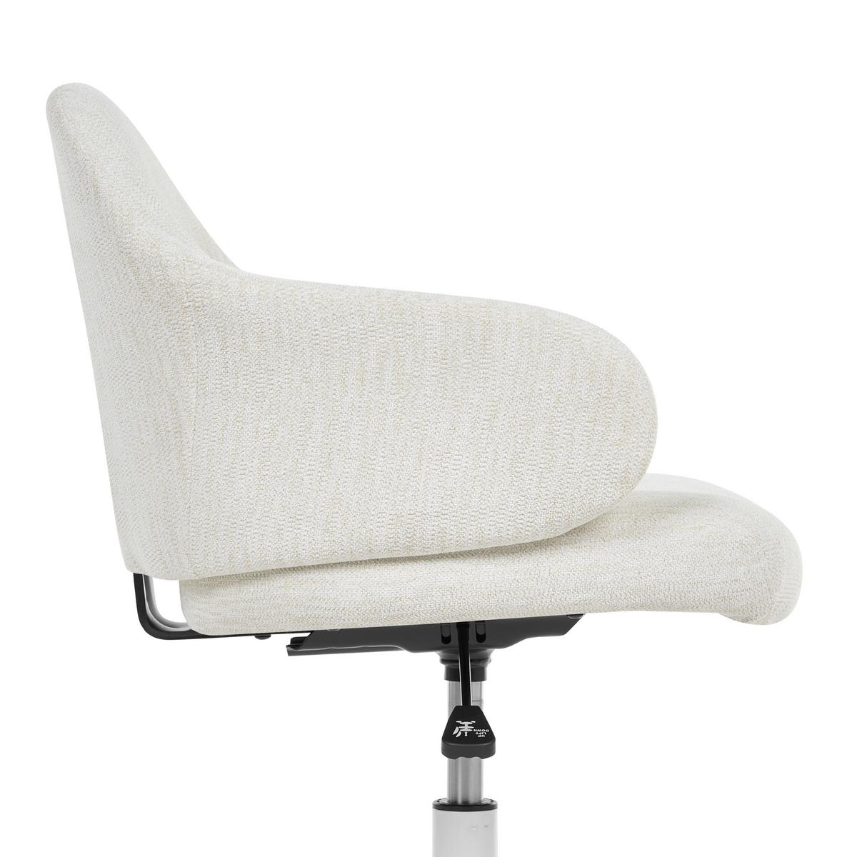 SCHREIBTISCHSTUHL Cremeweiß Rivlav - Creme, Textil/Metall (60/77/60cm) - Beliani