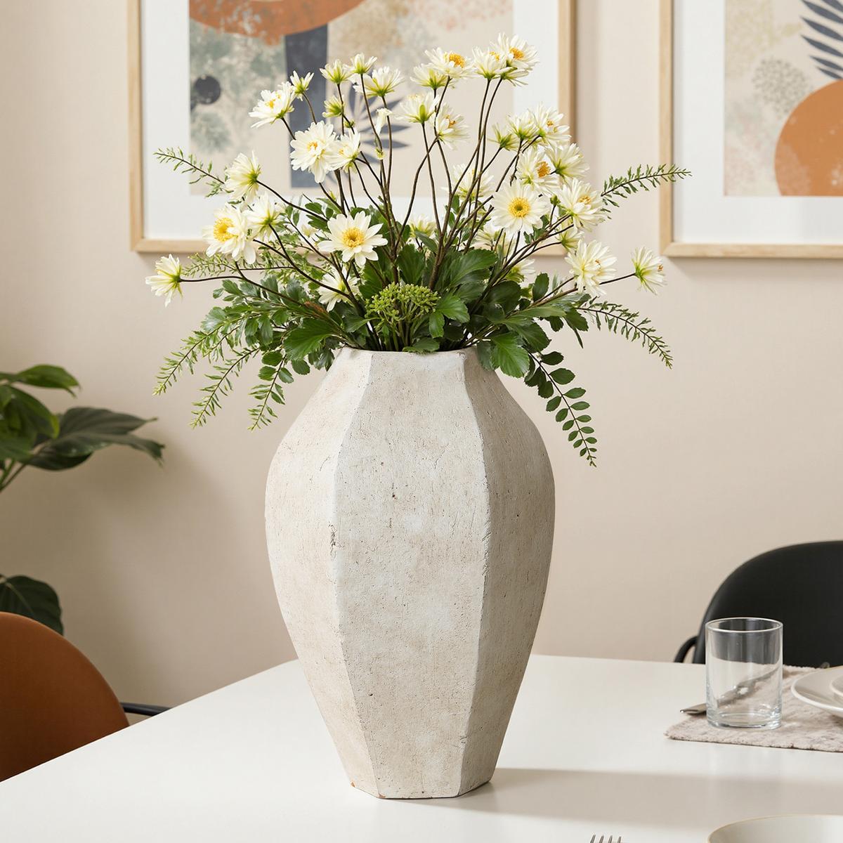 KERAMIKVASE cremeweiß, H 31 cm - Beige, Keramik (31cm) - Hometopia