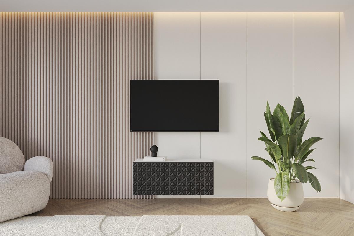 LOWBOARD VIRA-W 100x40x40 cm - Weiß / Schwarz - Schwarz, Holzwerkstoff (100/40/40cm) - ALTDECOR