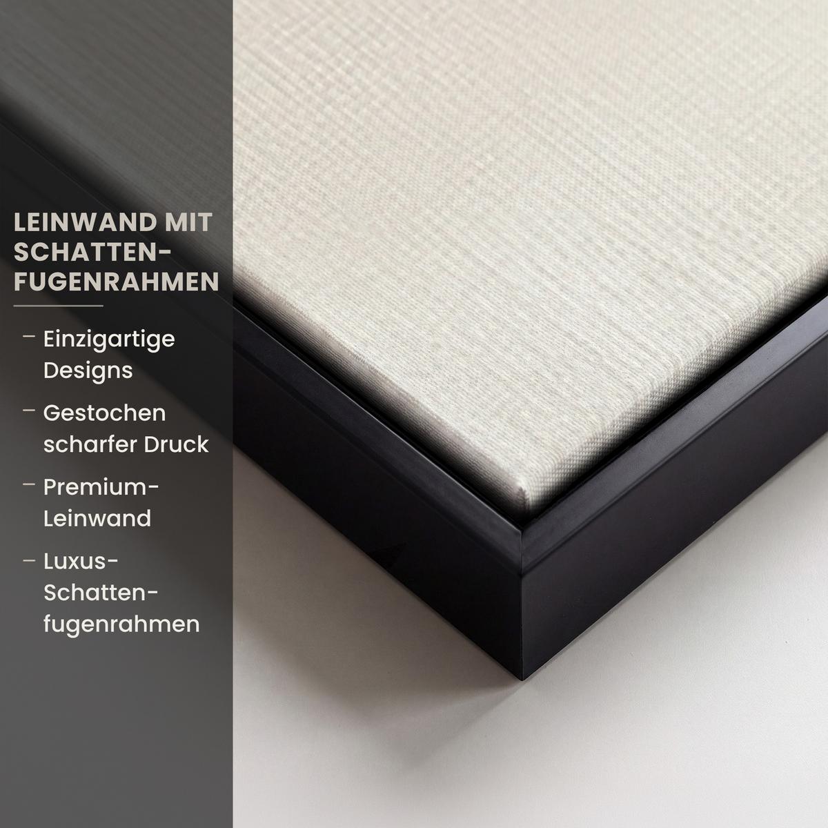 LEINWAND Bilder mit Rahmen - Wabi sabi - Pflanze - Beige - 90x140 - Taupe, Textil (90/140cm) - MuchoWow