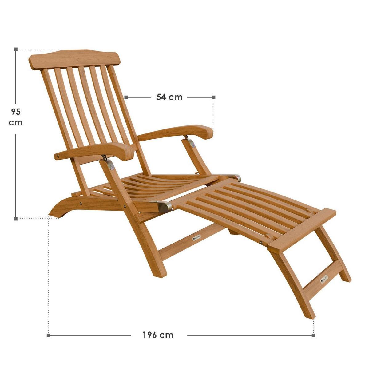 SONNENLIEGE Evia natur 196x54x95 cm (2er-Set) - Naturfarben, Holz (54/95/196cm) - Juskys