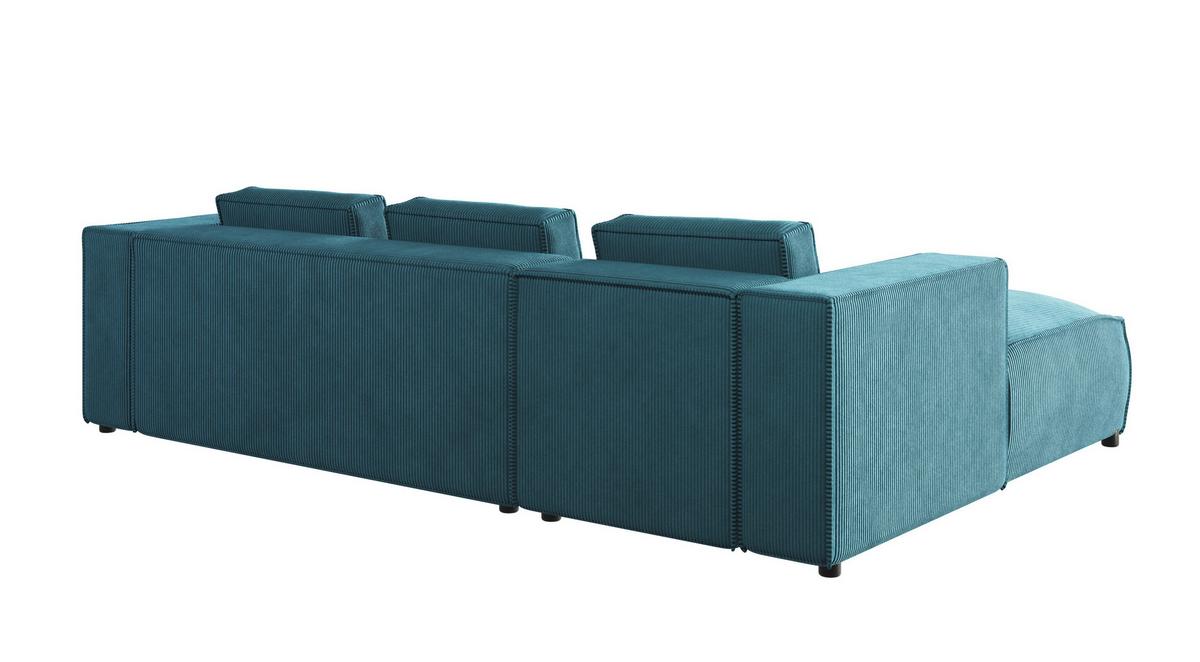 ECKSOFA Nova Türkis Cord - Türkis/Schwarz, Holz/Kunststoff (262/176cm) - S-Style