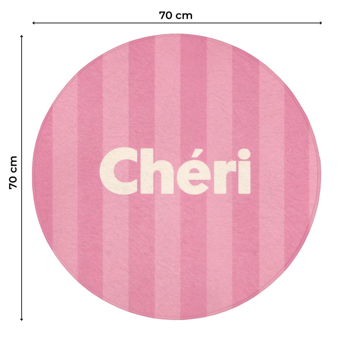 WC-VORLEGER Gestreift - Rosa - Chéri Toilettenteppich 70x70 cm - Pink, Textil (70/1cm) - OnlyWow