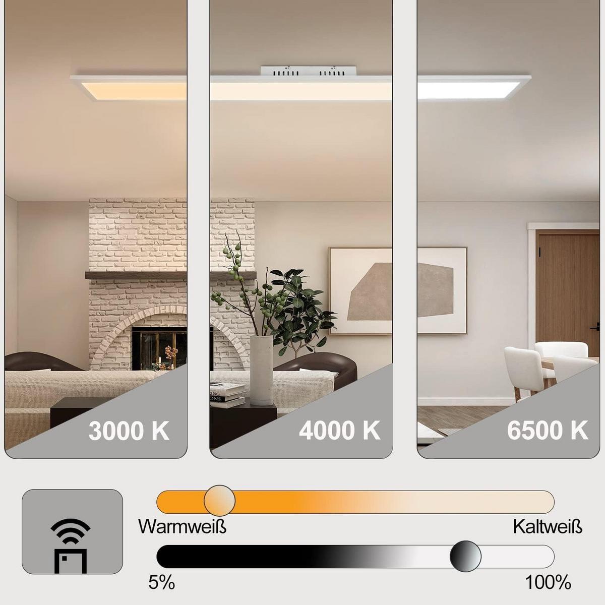 LED-DECKENLEUCHTE Oswald 120/15/1 cm - Weiß, Metall (120/15/1cm) - Nettlife