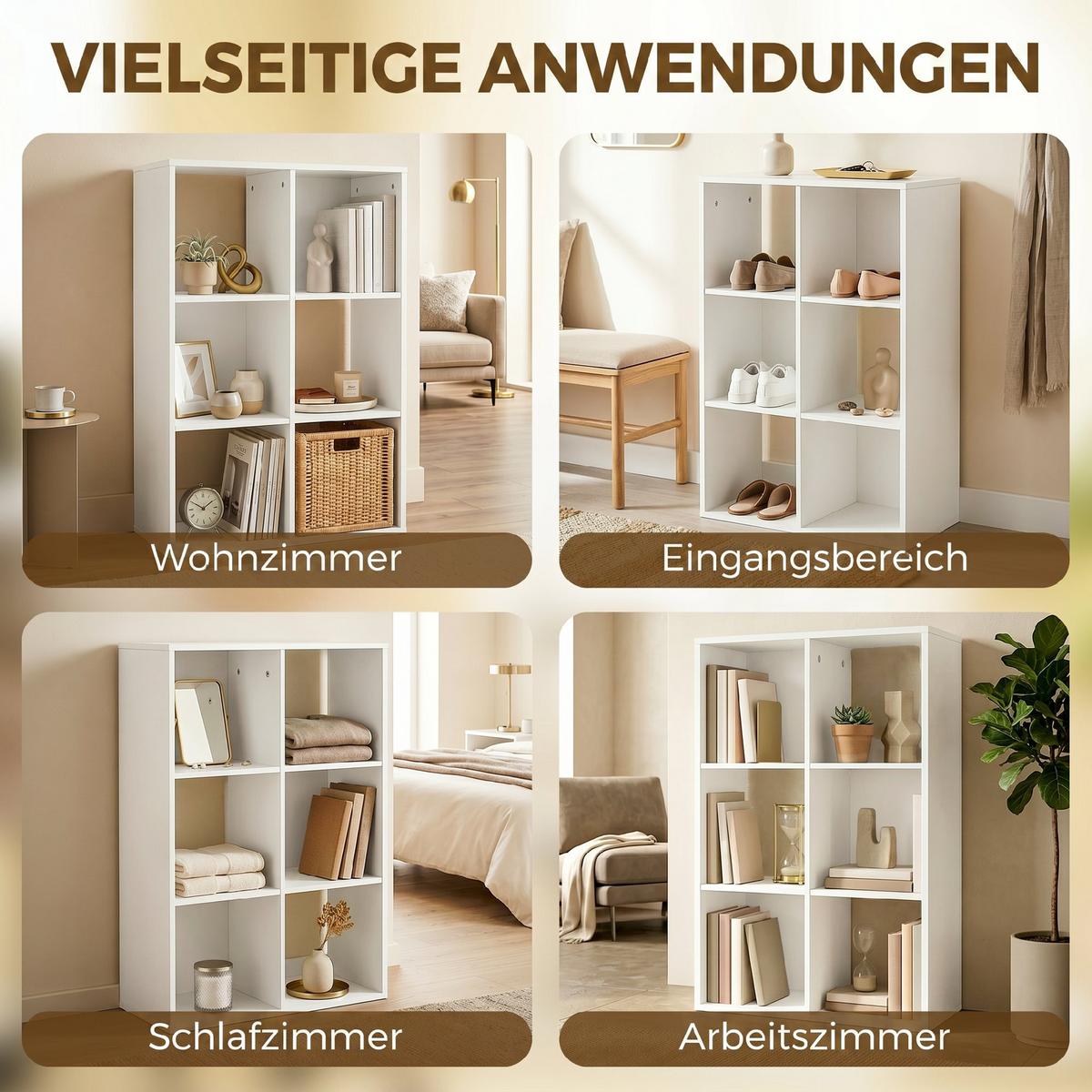 BÜCHERREGAL Spanplatte Weiß - Weiß, Holzwerkstoff (29.5/91.5/61.5cm) - HOMCOM