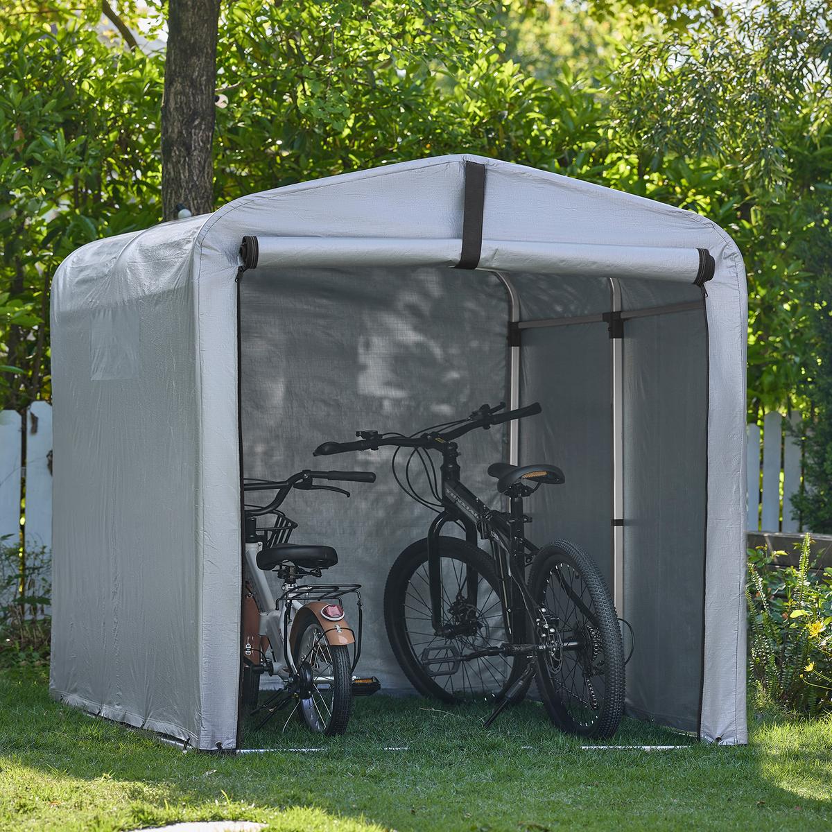 ABDECKPLANE für Fahrradgarage/Geräteschuppen, (ohne Rahmen), 159x219x165cm - Silberfarben, Kunststoff (159/165/219cm) - SoBuy