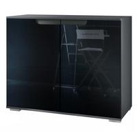 KOMMODE Sylt Schwarz Hochglanz - Schwarz Hochglanz, Holzwerkstoff (92.5/75.5/35cm) - Vladon