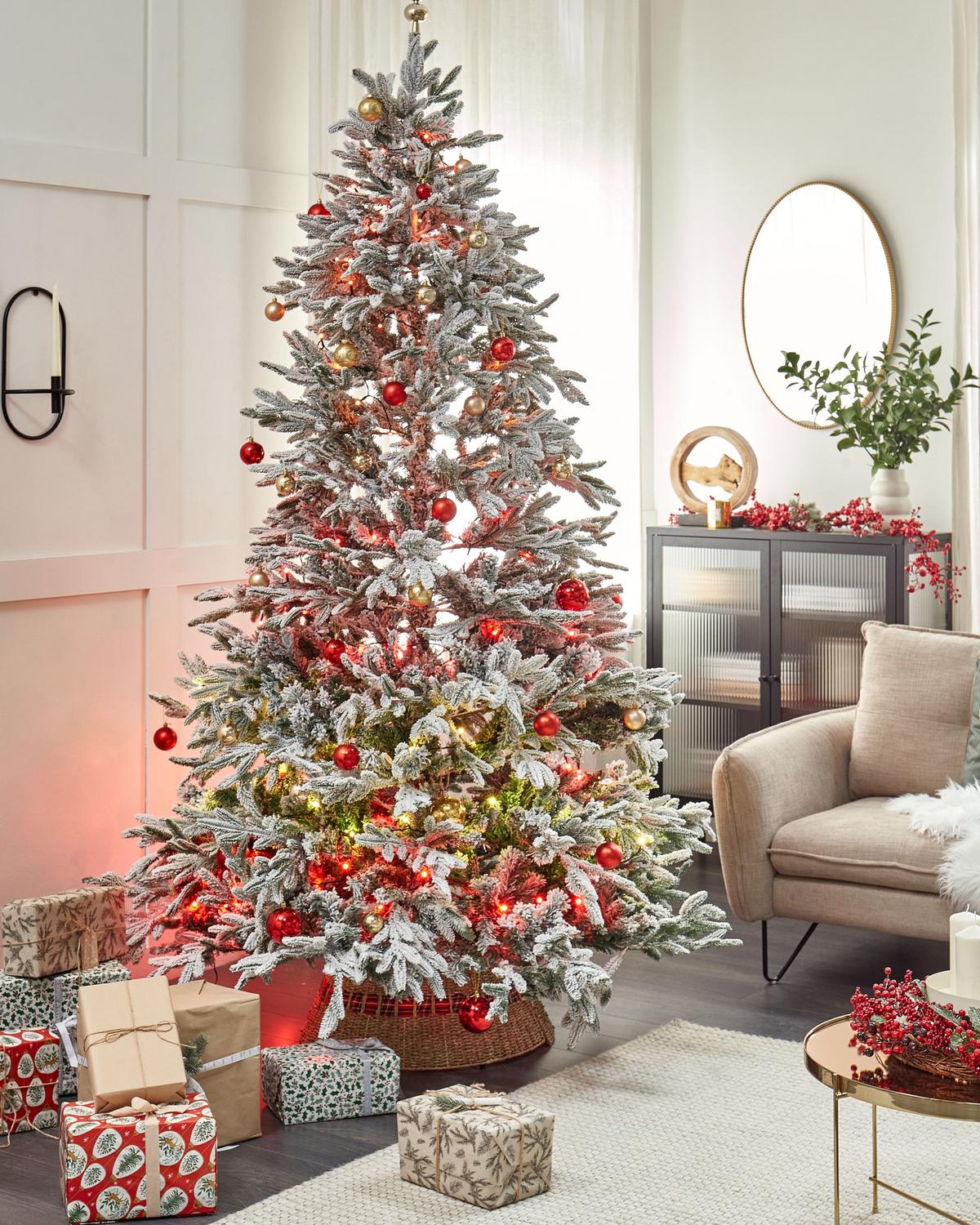 WEIHNACHTSBAUM 240 cm Weiß Bassie - Weiß, Kunststoff (240cm) - Beliani
