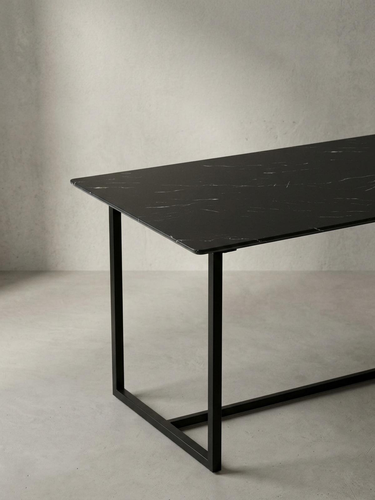 ESSTISCH Marmoroptik Metall Rechteckig Modern Klein, Schwarz 120x60x76 cm - Schwarz, Holzwerkstoff/Metall (60/120/76cm) - KADIMA DESIGN