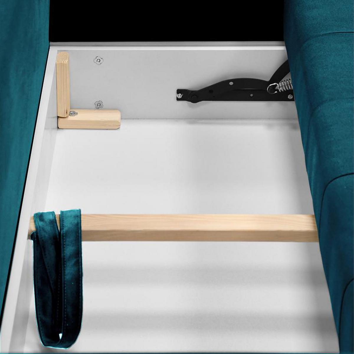ECKSCHLAFSOFA Halant mit Bettkasten, universelle Ottomane, Veloursstoff, Türkis - Türkis, Textil (220/140cm) - Beautysofa