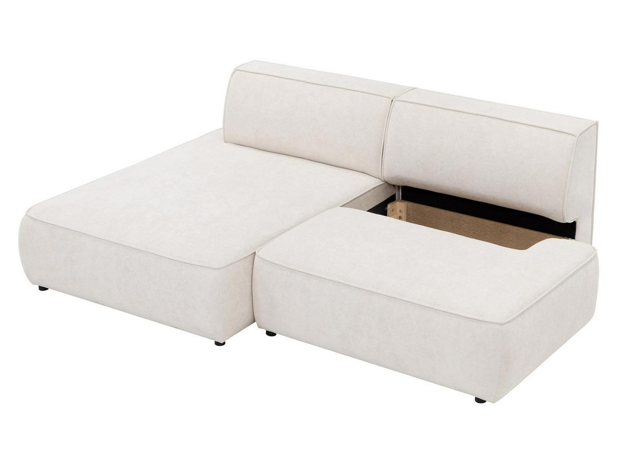 ECKSOFA Zuno, Seite: Links - Creme/Schwarz, Holz/Kunststoff (254/162cm) - MIRJAN24