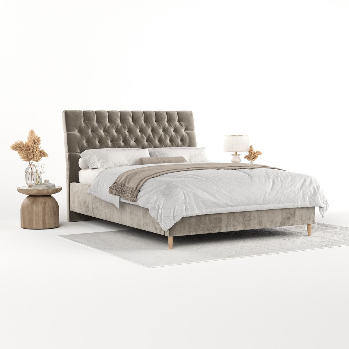POLSTERBETT Lira 160/200 cm Beige im Lotta Stoff - Beige/Naturfarben, Holz/Holzwerkstoff (160/200cm) - AltaBeds