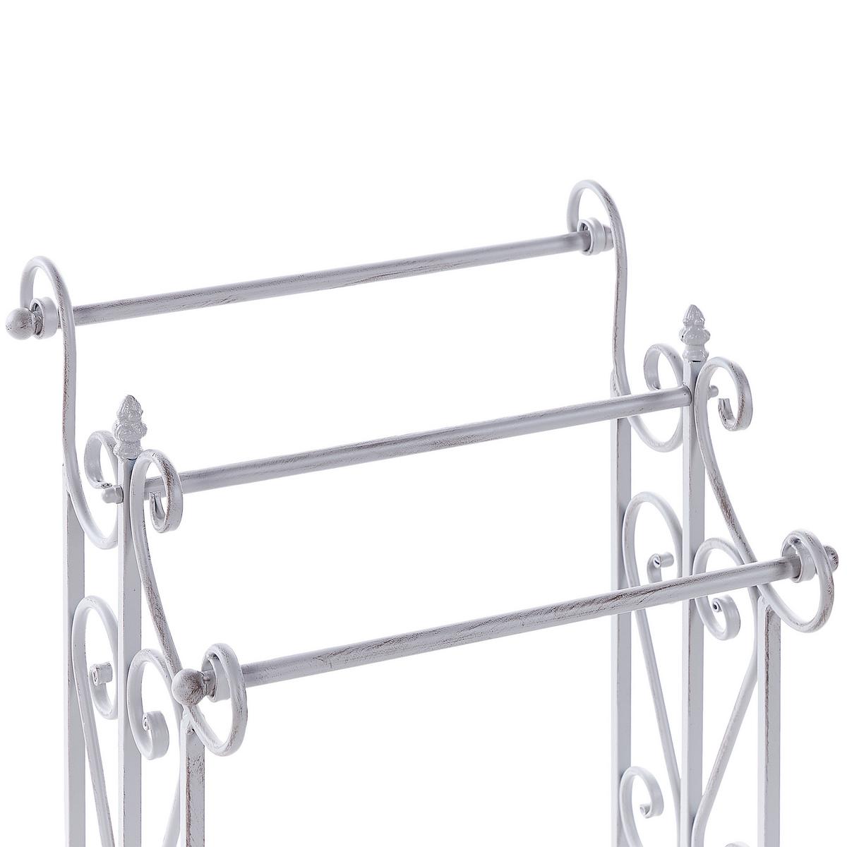 HANDTUCHSTÄNDER Antik Optik grau 45 x 90 cm Chillan - Grau, Metall (27/90/34cm) - Beliani
