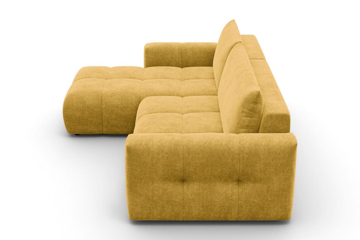 ECKSOFA VERONA 4-Sitzer links, Gelb - Gelb/Schwarz, Holz/Textil (266/173cm) - Courtois Laville