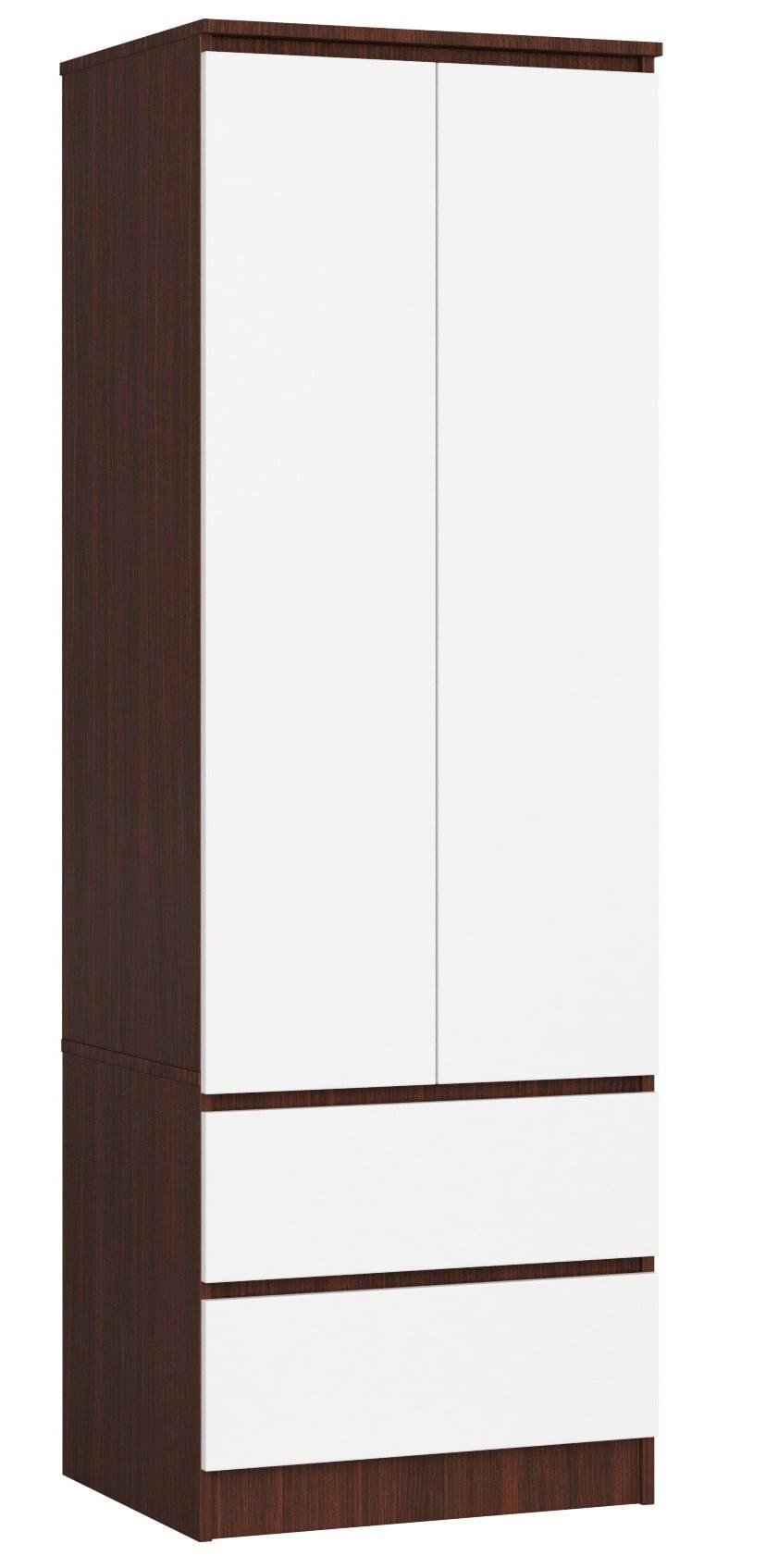 KLEIDERSCHRANK Dunkelbraun, Weiß 180/60/51 - Dunkelbraun/Weiß, Holzwerkstoff (60/180/51cm) - RAUMHIRSCH FURNITURE